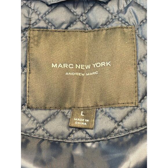 Marc New York Andrew Marc Women's Size LG Navy Blue Quilted Vest - Picture 2 of 10